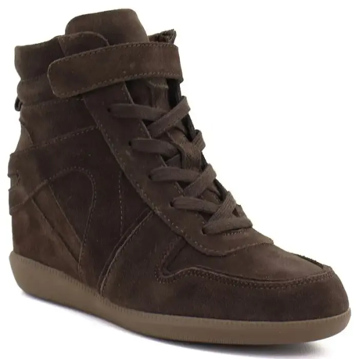 Women’s leather wedge sportiniai batai ankle batai in chocolate Vinceza 31712 - Buty: 39