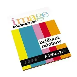 Krāsains papīrs Image Coloraction, A4, 80 g/m², 70 loksnes, BRILLIANT RAINBOW, MIX