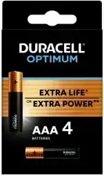 Duracell Optimum AAA baterijas 4 gab.