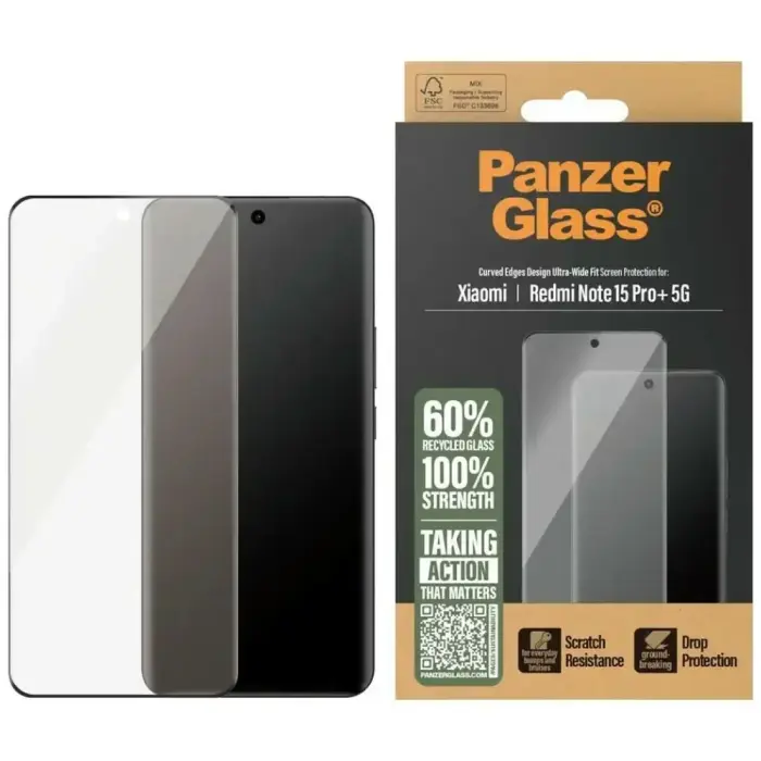 PanzerGlass Ultra-Wide Fit aizsargstikls Xiaomi Redmi Note 15 Pro+ 5G