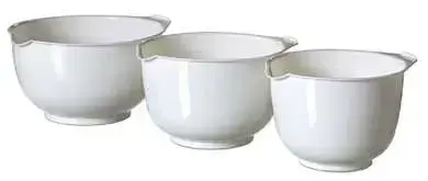 Mixing bowl set, 3 pcs, white, 22.2x22.2x12.3 cm