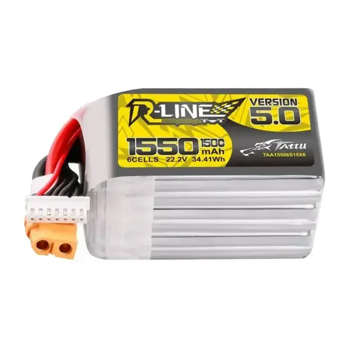 Lipo Tattu R-Line Version 5.0 1550mAh 22.2V 150C 6S akumulators ar XT60 savienotāju