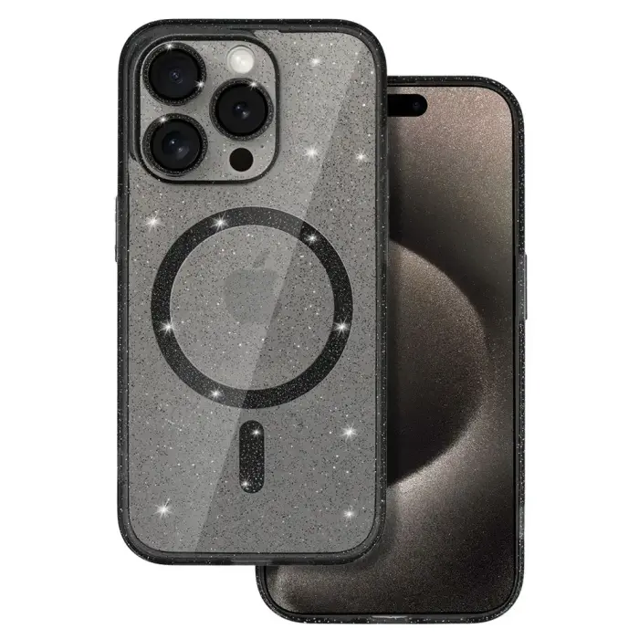 Glitter MagSafe Case for iPhone 11, Black/Clear