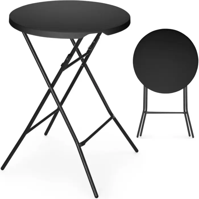 AmerBox kokteilibaarilaud kokkupandav, Ø 80x110 cm - must 80x110 cm