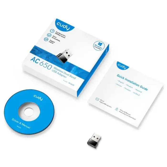 CUDY WU650 AC650 USB 2.0 nano tīkla karte