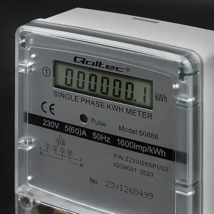 Qoltec Single-phase electronic meter | Energy consumption meter | 230V | LCD Photo