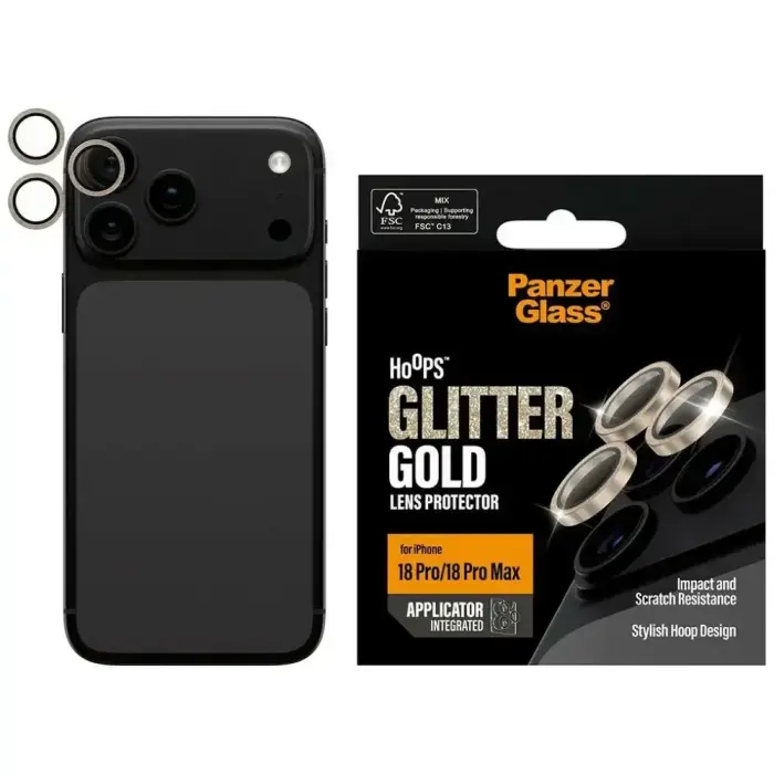 Keramikas kameras lēcu aizsargs PanzerGlass Hoops Glitter priekš iPhone 18 Pro / 18 Pro Max