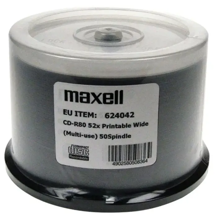 MAXELL CD-R 700MB 50 шт. 52x 80 мин, на шпинделе, для печати