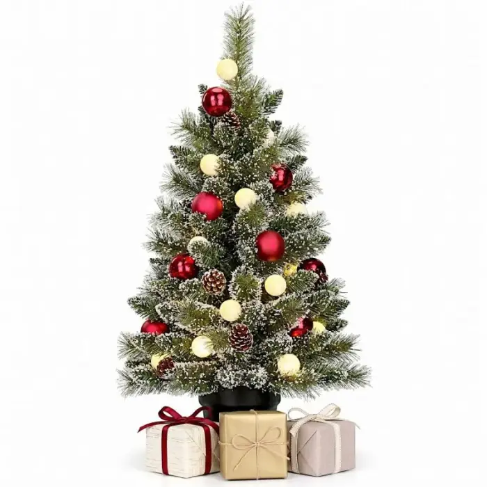 DECORATIVE CHRISTMAS TREE KAPRUN IN A 20LED POT WITH BALLS, height: 90CM