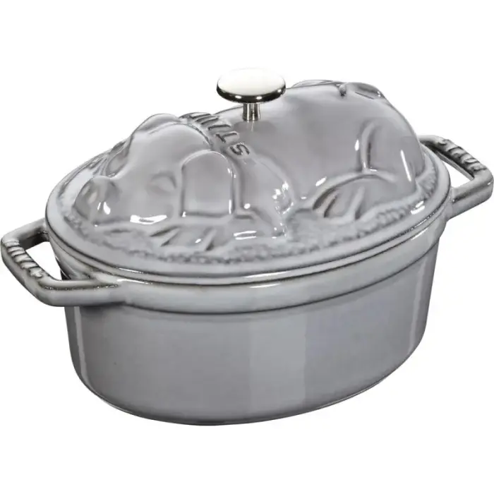 Staub Oval Cast-Iron Pig Pot – 1 L, Graphite