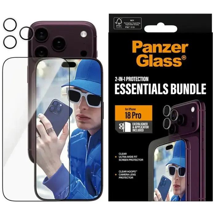 PanzerGlass Essentials   2w1 Glass+Lens for iPhone 18 Pro