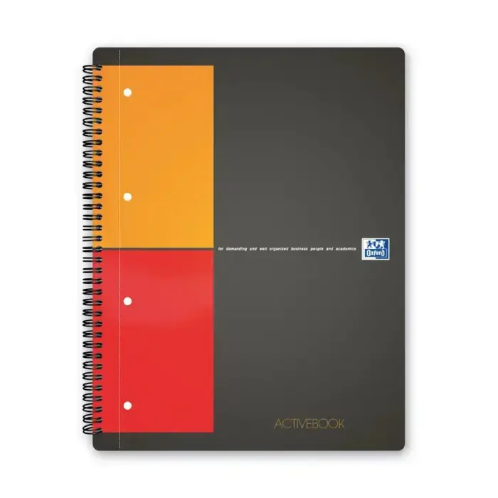Тетрадь на спирали Oxford, A4+, 80 листов, в клетку, с цветными разделителями