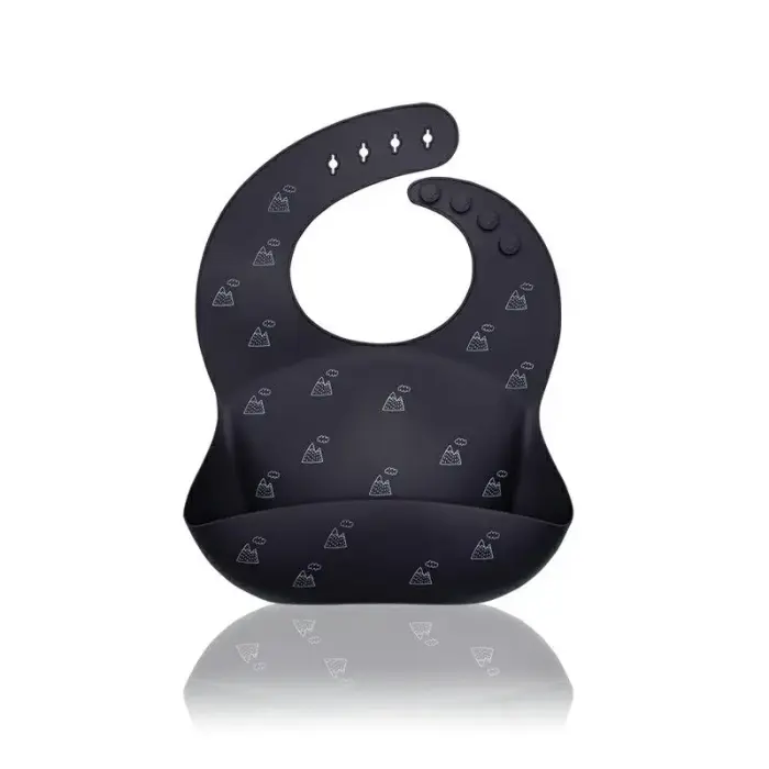 PETITE&MARS Sam Silicone Bib, Graphite