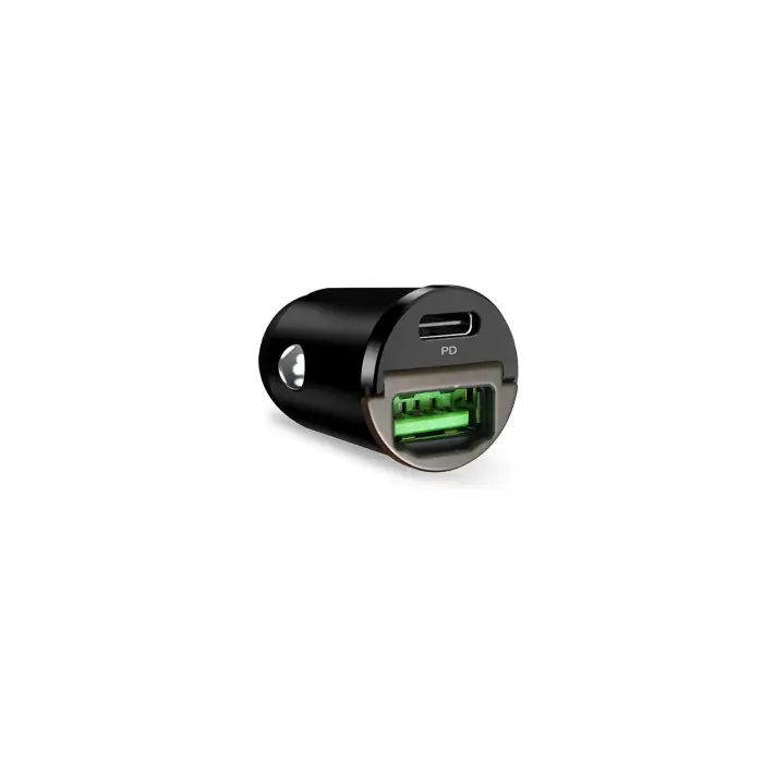 Автомобильное зарядное устройство Puro Mini 30W USB-C и USB-A - Черное
