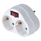Adaptor SCHUKO Plug 2x + 1x with switch — Photo 1