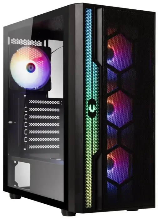 BitFenix datora korpuss Apollo / ATX / 4x 120mm FRGB fan / 3x USB 3.0 / USB 2.0 / tvrzené sklo / melna