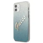 Guess Glitter Gradient Script Hard Case for iPhone 12 mini, Blue — Photo 2