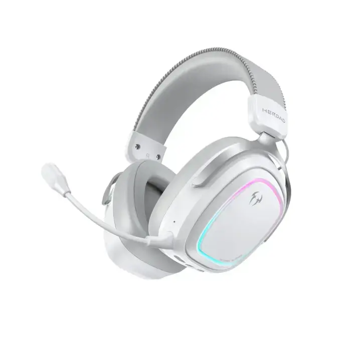 QCY Heroad GT2 Tri-Mode Wireless THX 7.1.4 Gaming Headphones with Detachable Microphone - White
