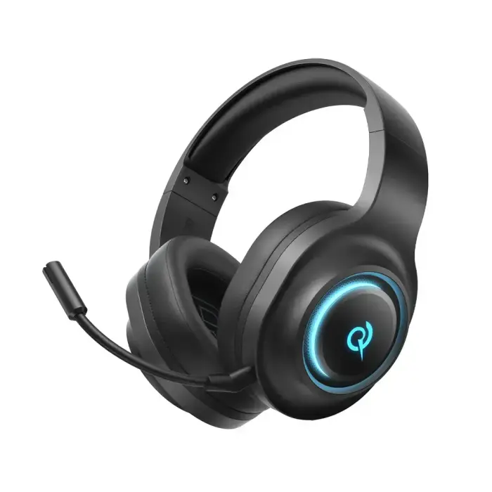 QCY V200 Pro Wired Gaming Headset with 7.1 Sound and Detachable Microphone - Black