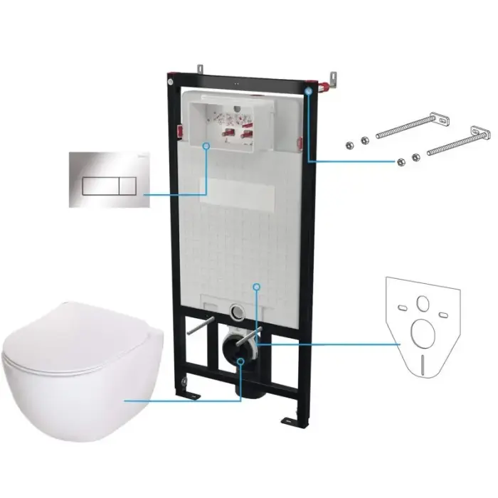 Deante 6-in-1 varjatud tualetikomplekt CDES6ZPW