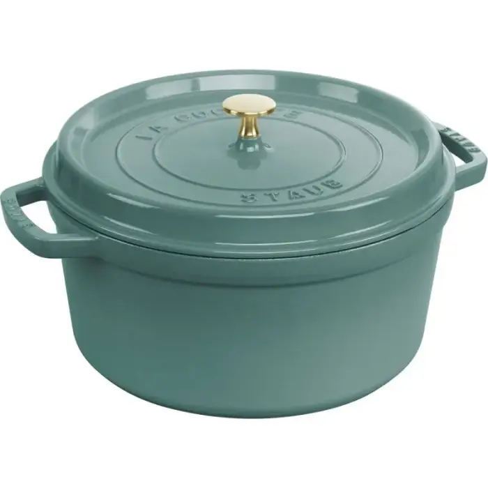 Staub Round Cast-Iron Pot – 6.7 l, Eucalyptus
