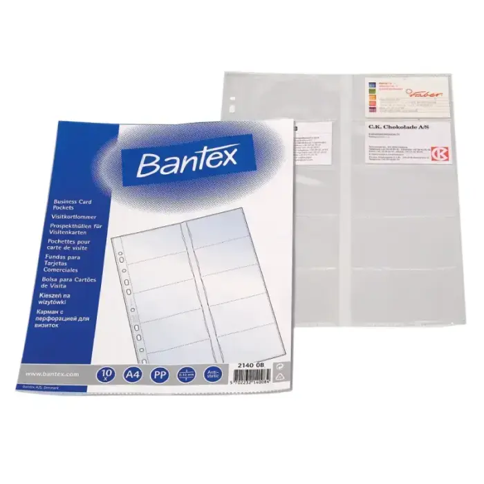 Kabatas vizītkartēm Bantex A4 (105x55mm), 10