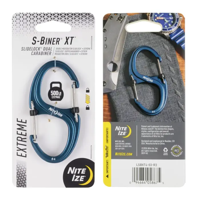 Nite Ize - Topeltkarabiin S-Biner XT SlideLock - Slate Blue