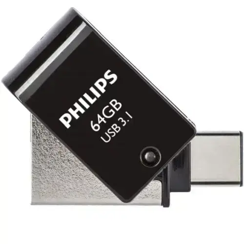 PHILIPS USB 3.1 | USB-C „Flash“ atmintinė Midnight Black 64GB