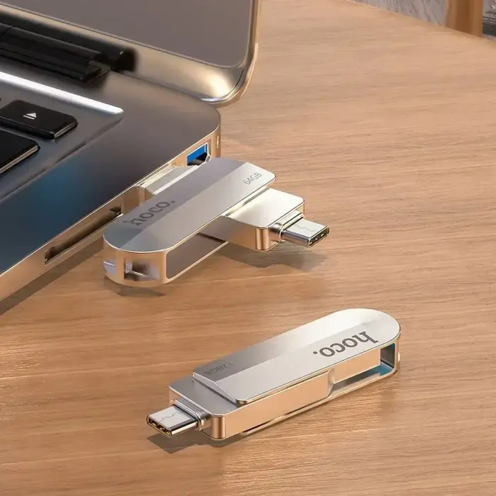 Pendrive 128GB USB 3.0 (USB A + USB C) Hoco UD10 silver Foto 8