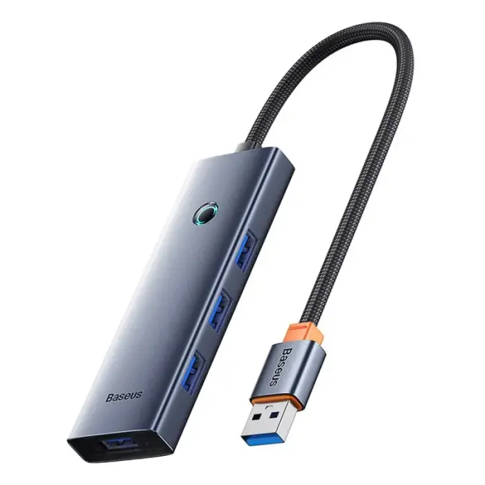 Baseus UltraJoy Series USB-A Hub 4xUSB-A 3.0 1xUSB-C 5V – Grey