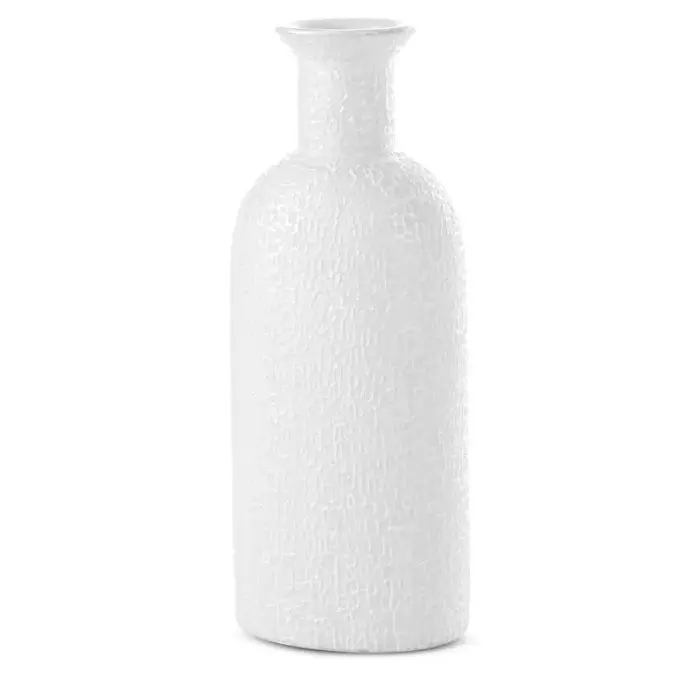 Decorative Vase 16x11x40 Riso White
