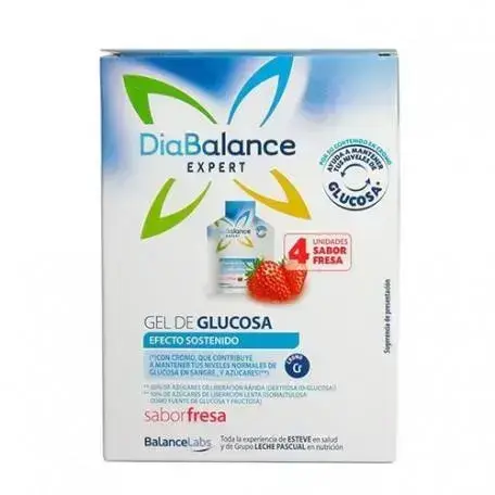 Diabalance Expert Glucose Gel pikendatud toimega glükoosigeel maasikamaitseline, 4 kotikest