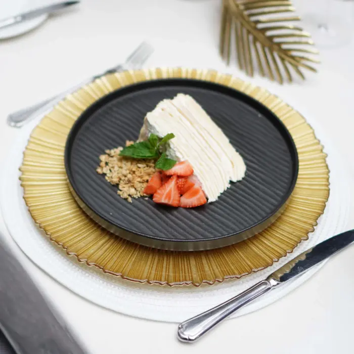 Chef table placemat, diameter 38 cm, white, round Photo
