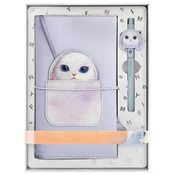 Nimmy 2-in-1 komplekt: Märkmik + Pliiats, Big Eyed Pet 2.0 Rabbit, Lilla