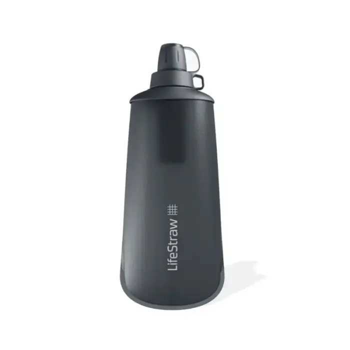 LifeStraw Peak Series Flex Squeeze Bottle 1L Filter Bottle - Dark Gray