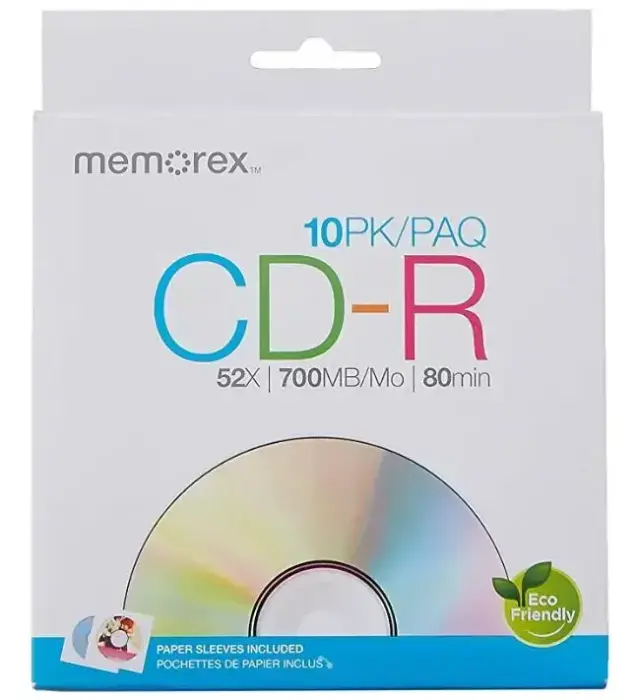 MEMOREX CD-R 700MB 52X Disc, Envelope, 10 pcs
