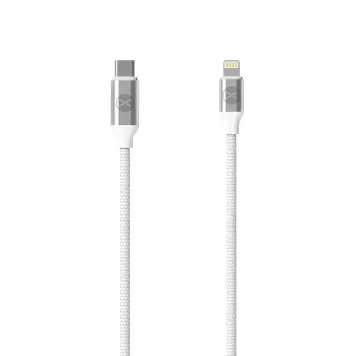 Forever WHP12321 andmeedastus- ja laadimiskaabel | MFI-sertifitseeritud | USB-C kuni Lightning | 20W | 1.2m | valge