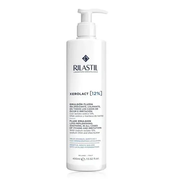 Rilastil Xerolact 12% keratiną reguliuojantis drėkinamasis pienelis 400ml
