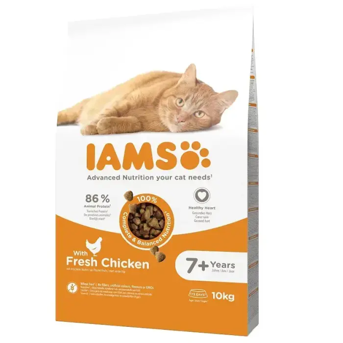 Sausas kačių maistas - IAMS CAT SENIOR CHICKEN, 10 kg