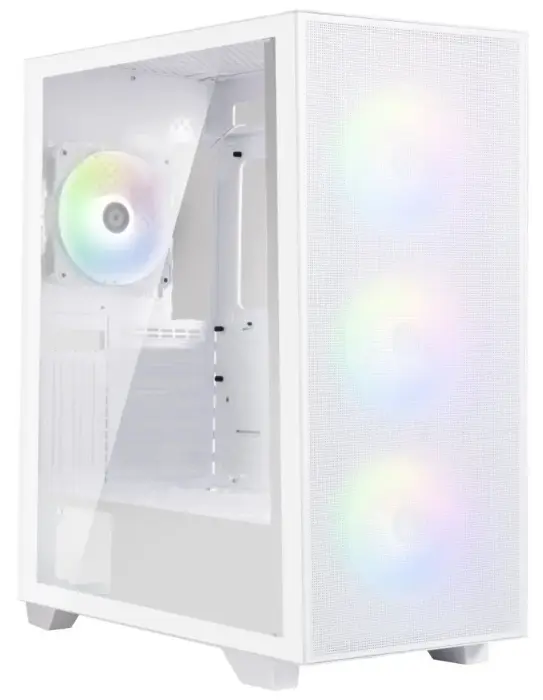 BitFenix datora korpuss Flow FRGB/ ATX / 4x 120mm FRGB fan / 2x USB 3.0 / tvrzené sklo / balta