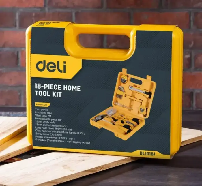 DELI TOOLS household tool Set 18pcs|set Yellow Photo