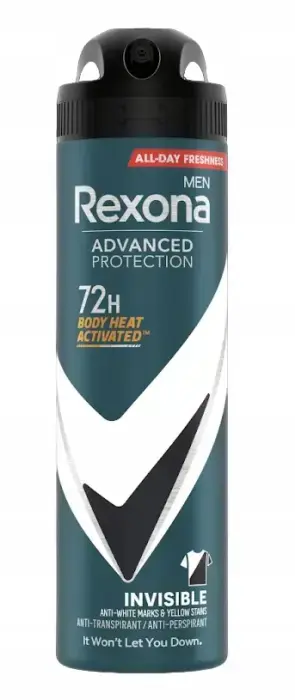 Rexona Advanced Antiperspirant Kaitse Valgete ja Kollaste Plekkide Vastu 72 Tundi meestele Invisible 150ml