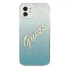 Guess Glitter Gradient Script Hard Case for iPhone 12 mini, Blue — Photo 3