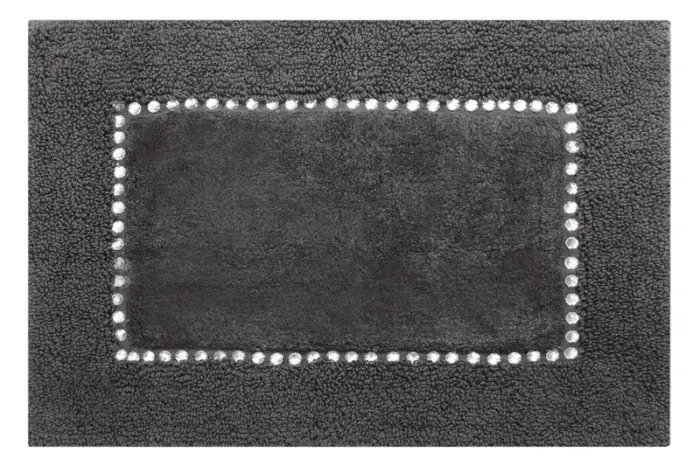 Eurofirany Chic 60x90 Steel Cotton Mat decorated with Crystals, Glamour style