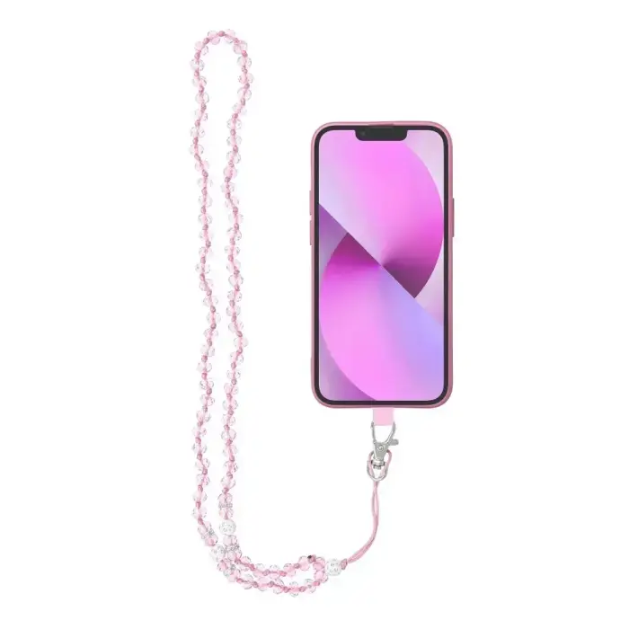 CRYSTAL DIAMOND Telefoni kaelapael, 74cm - Heleroosa