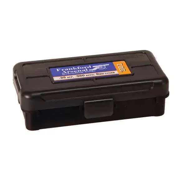 Frankford Arsenal šaudmenų dėžutė #501 – 50 šovinių – .25 ACP, .380 Auto, 9mm Luger
