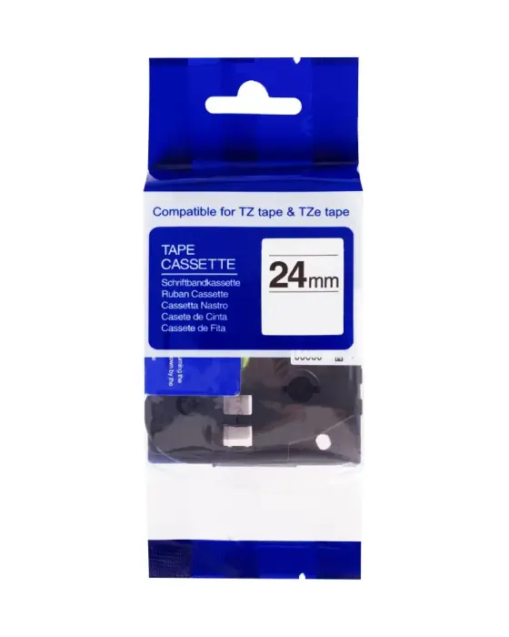 PRINTLINE saderīga lente s Brother TZE-151, TZ-151, 24mm, melns tisk/průsvitný podklad