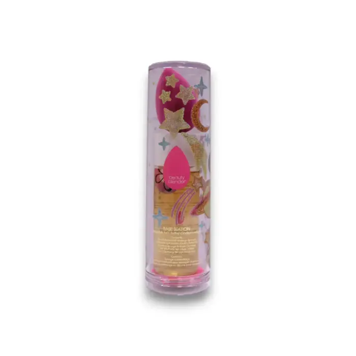 Beautyblender Pureness komplekts: bāzes stacija, violets grima sūklis, 90 ml otu un sūkļu tīrīšanas losjons, tīrīšanas paliktņi