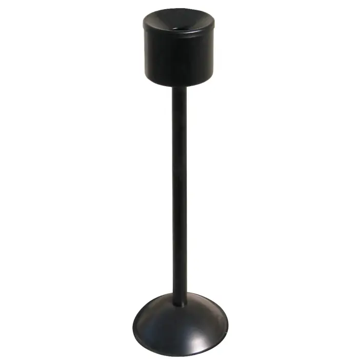 Freestanding self-extinguishing ashtray on a pedestal, black, Ø 15 cm, height 86 cm